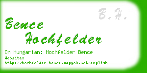 bence hochfelder business card
